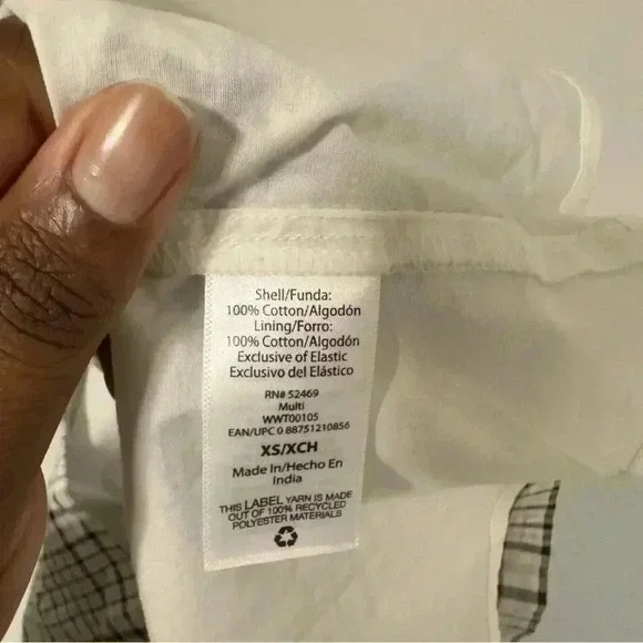 Free Assembly Size XS Ivory Plaid Organic Cotton Women's Puff Sleeve Blouse Top - Picture 11 of 15